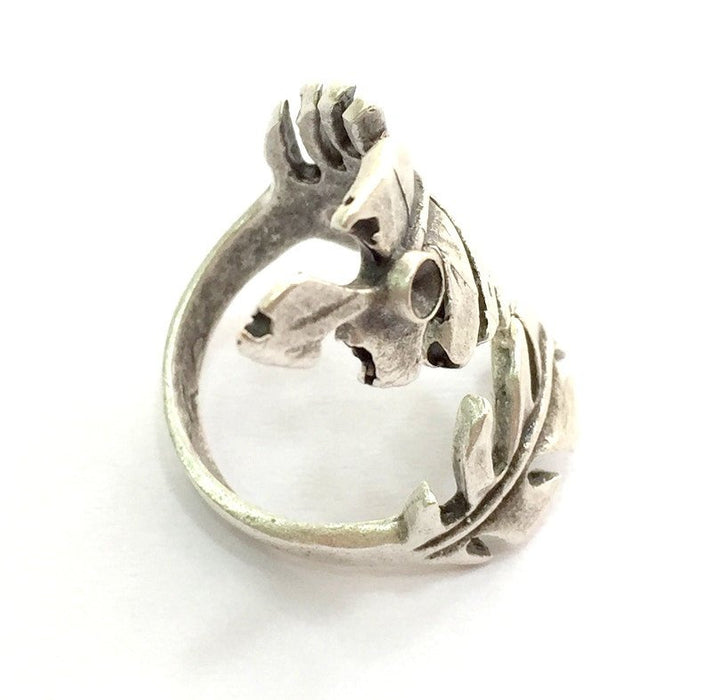 Adjustable Ring Blank, (3mm blank ) Antique Silver Plated Brass G8287
