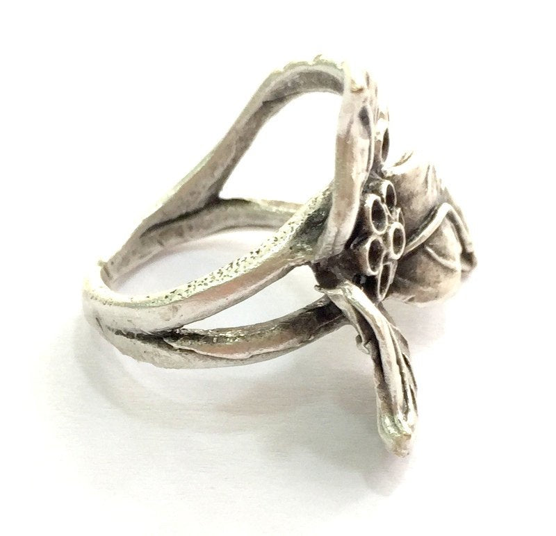 Adjustable Ring Blank, (3mm blank ) Antique Silver Plated Brass G5890