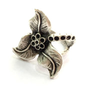 Adjustable Ring Blank, (3mm blank ) Antique Silver Plated Brass G5890
