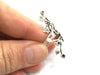 Adjustable Ring Blank, (4mm and 3mm blank ) Antique Silver Plated Brass G5896