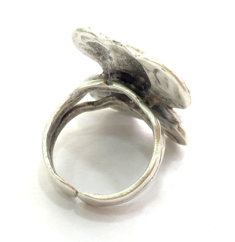 Adjustable Ring Blank, (3mm blank ) Antique Silver Plated Brass G9188