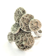 Adjustable Ring Blank, (3mm blank ) Antique Silver Plated Brass G9188