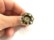 Adjustable Ring Blank, (16mm blank ) Antique Bronze Plated Brass G5601