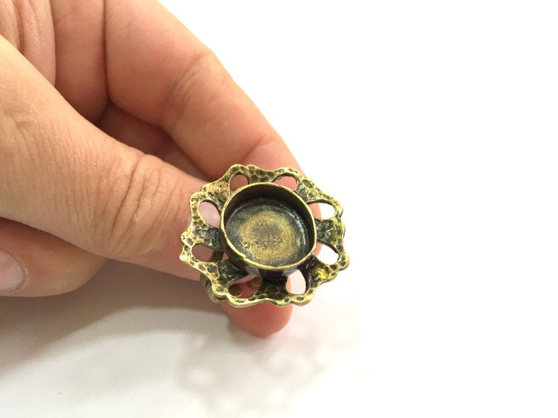 Adjustable Ring Blank, (16mm blank ) Antique Bronze Plated Brass G5601