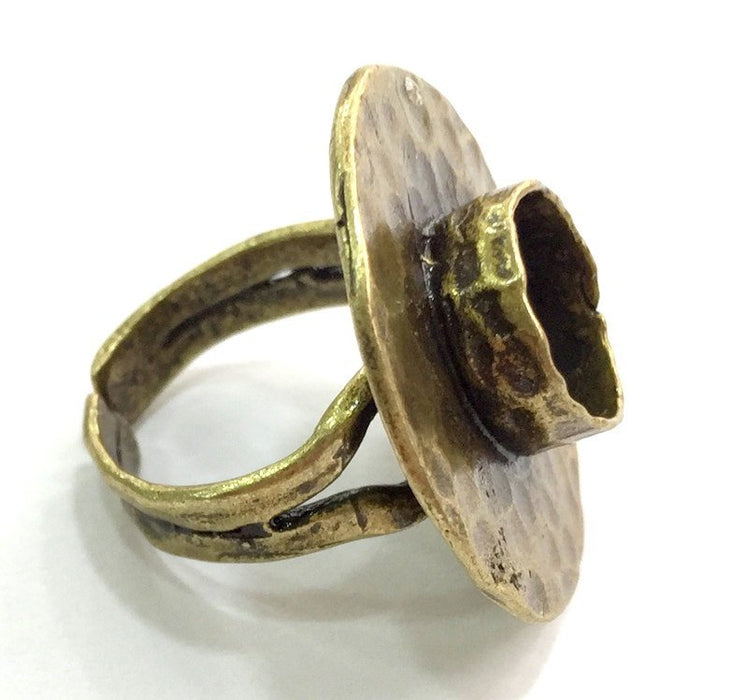 Adjustable Ring Blank, (10mm blank ) Antique Bronze Plated Brass G5603