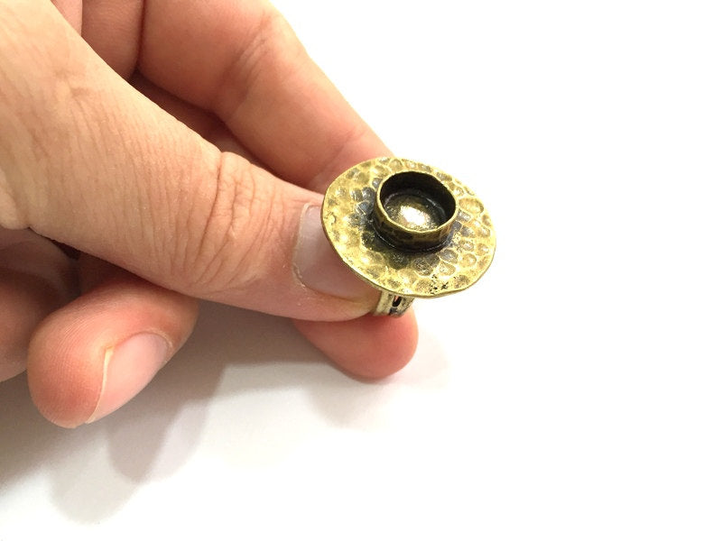 Adjustable Ring Blank, (10mm blank ) Antique Bronze Plated Brass G5603