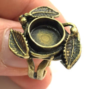 Adjustable Ring Blank, (10mm blank ) Antique Bronze Plated Brass G5605