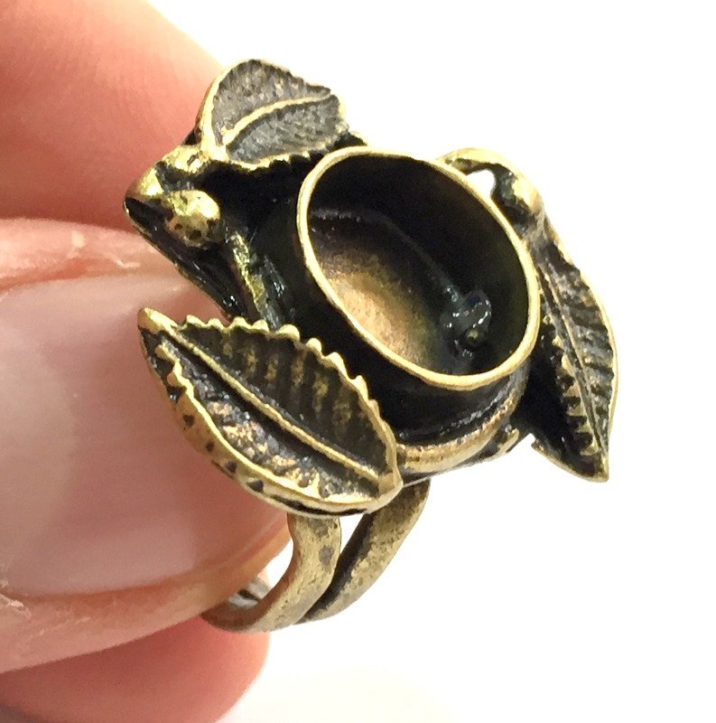 Adjustable Ring Blank, (10mm blank ) Antique Bronze Plated Brass G5605