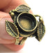 Adjustable Ring Blank, (10mm blank ) Antique Bronze Plated Brass G5605
