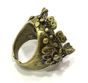 Adjustable Ring Blank, (20mm blank ) Antique Bronze Plated Brass G5607