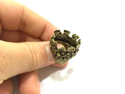 Adjustable Ring Blank, (20mm blank ) Antique Bronze Plated Brass G5607