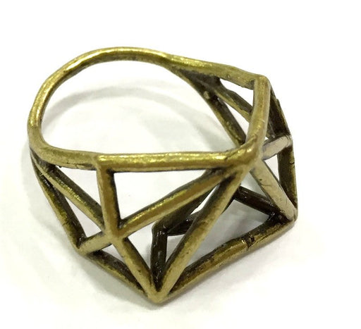 Triangle Ring Blank, (11x11x11mm blank ) Antique Bronze Plated Brass G5609