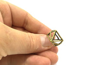 Triangle Ring Blank, (11x11x11mm blank ) Antique Bronze Plated Brass G5609