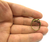 Triangle Ring Blank, (11x11x11mm blank ) Antique Bronze Plated Brass G5609