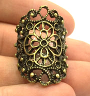 Adjustable Ring Blank, (2mm blank ) Antique Bronze Plated Brass G5610