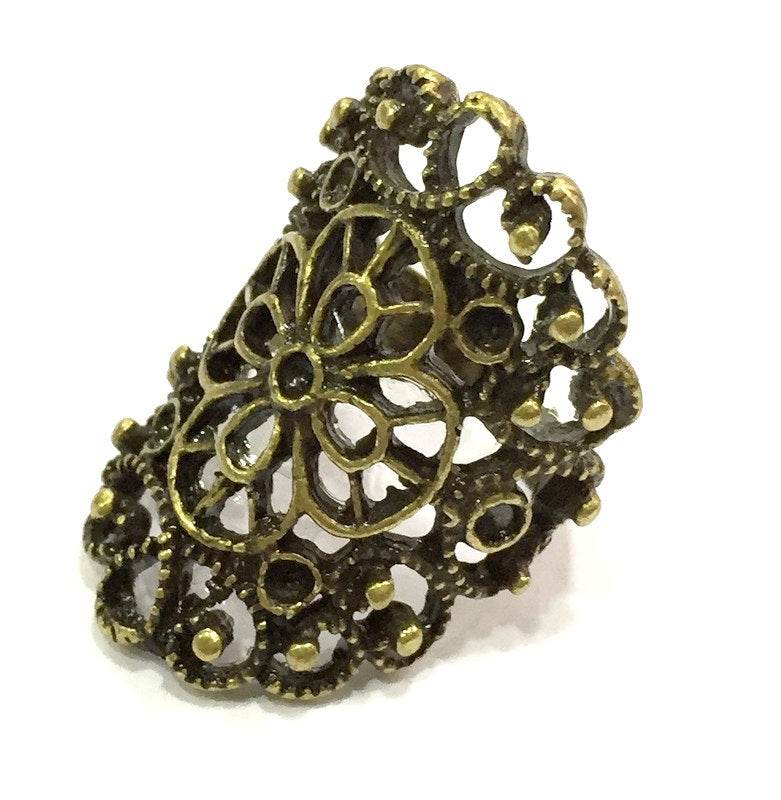 Adjustable Ring Blank, (2mm blank ) Antique Bronze Plated Brass G5610