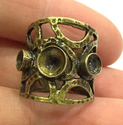 Adjustable Ring Blank, (4mm and 5mm blank ) Antique Bronze Plated Brass G5611