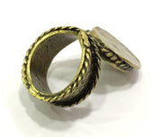 Adjustable Ring Blank, (15mm blank ) Antique Bronze Plated Brass G5613