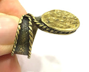 Adjustable Ring Blank, (15mm blank ) Antique Bronze Plated Brass G5613