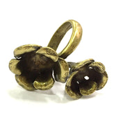 Antique Bronze Ring Blank Bezel Settings Cabochon Base Mountings Adjustable Ring (14mm and 10mm blank ) Antique Bronze Plated Brass G5614