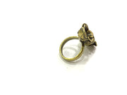 Antique Bronze Ring Blank Bezel Settings Cabochon Base Mountings Adjustable Ring (14mm and 10mm blank ) Antique Bronze Plated Brass G5614