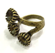 Adjustable Ring Blank, (8mm blank ) Antique Bronze Plated Brass G5615