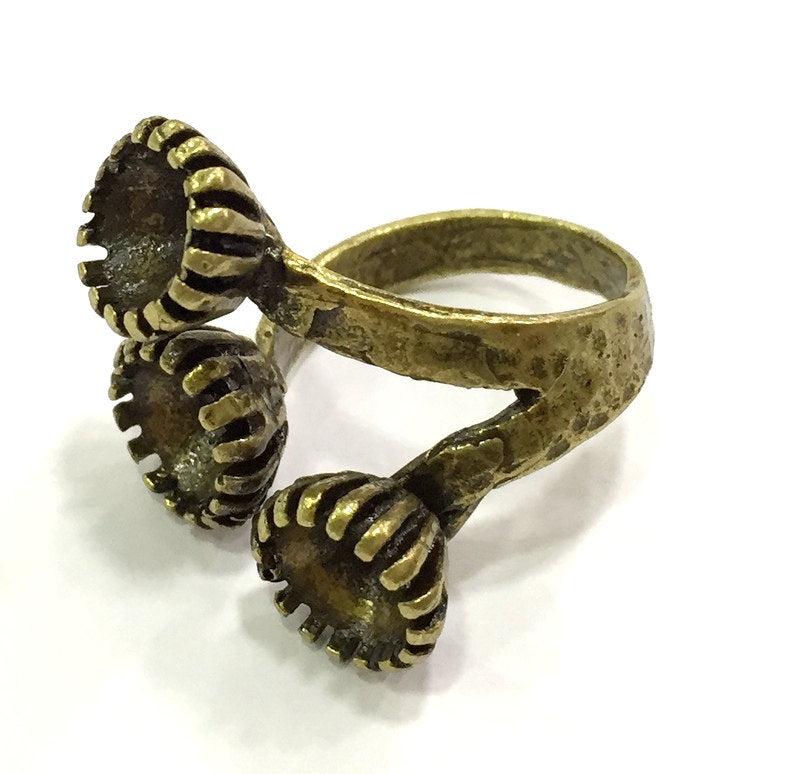 Adjustable Ring Blank, (8mm blank ) Antique Bronze Plated Brass G5615