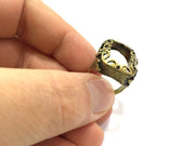 Adjustable Ring Blank, (20x15mm blank ) Antique Bronze Plated Brass G5616