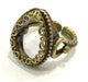 Ring Blank Base Bezel Setting Adjustable Ring Blank, (18x13mm drop blank ) Antique Bronze Plated Brass G5617