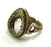 Ring Blank Base Bezel Setting Adjustable Ring Blank, (18x13mm drop blank ) Antique Bronze Plated Brass G5617