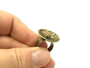Adjustable Ring Blank, Antique Bronze Plated Brass G10986