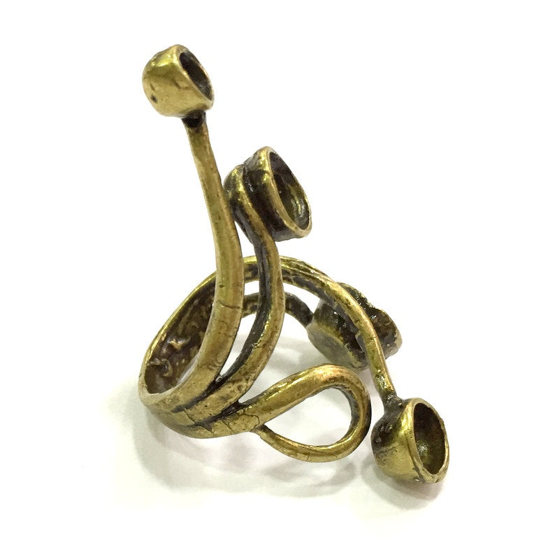 Adjustable Ring Blank, (4,6,7,8mm blank ) Antique Bronze Plated Brass G5621