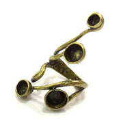 Adjustable Ring Blank, (4,6,7,8mm blank ) Antique Bronze Plated Brass G5621