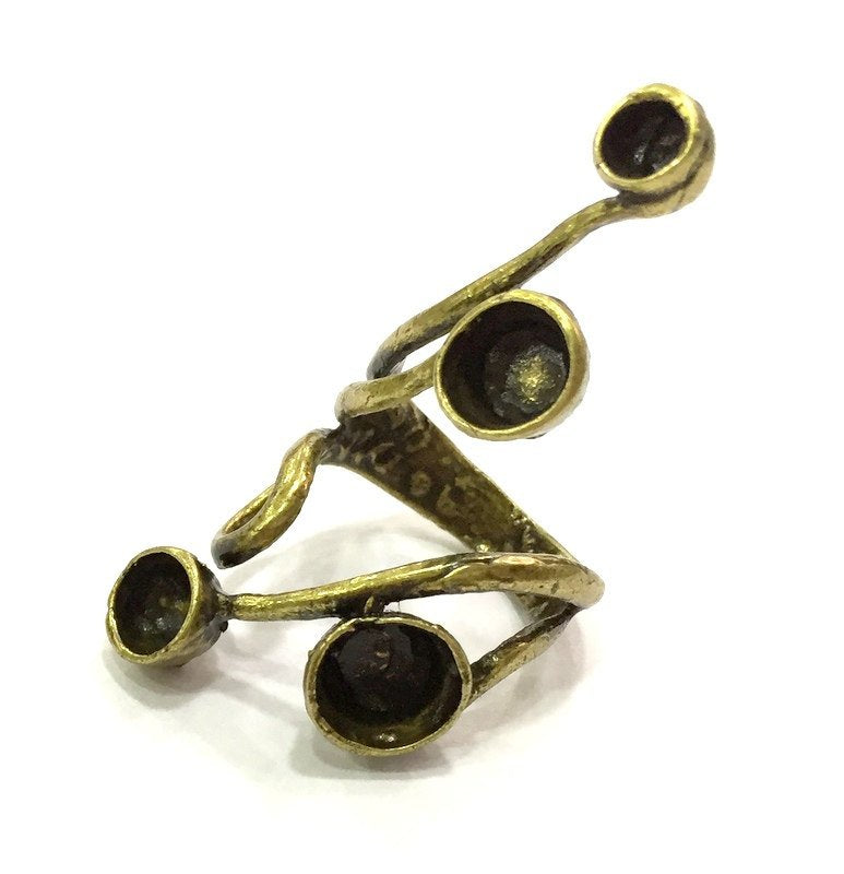 Adjustable Ring Blank, (4,6,7,8mm blank ) Antique Bronze Plated Brass G5621