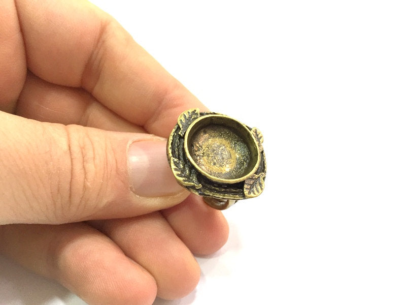 Adjustable Ring Blank, (16mm blank ) Antique Bronze Plated Brass G5625