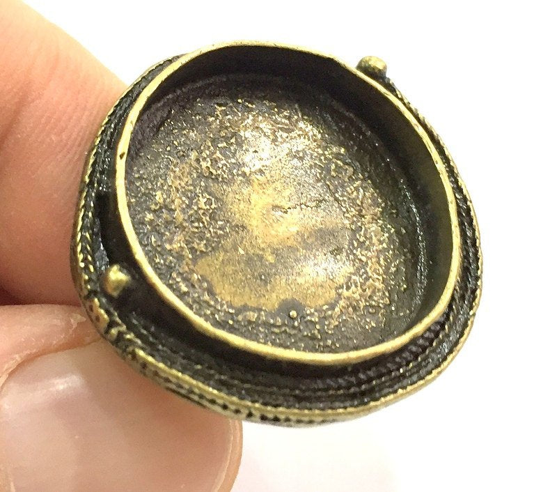 Adjustable Ring Blank, (20mm blank ) Antique Bronze Plated Brass G5627