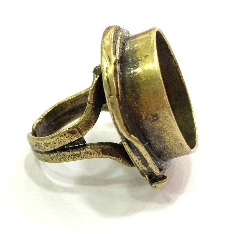 Adjustable Ring Blank, (20mm blank ) Antique Bronze Plated Brass G5628