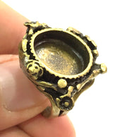 Adjustable Ring Blank, (16mm blank ) Antique Bronze Plated Brass G5629