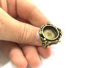 Adjustable Ring Blank, (16mm blank ) Antique Bronze Plated Brass G5629