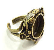 Adjustable Ring Blank, (16mm blank ) Antique Bronze Plated Brass G5629