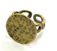Adjustable Ring Blank, (15mm blank ) Antique Bronze Plated Brass G5630