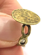 Adjustable Ring Blank, (15mm blank ) Antique Bronze Plated Brass G5630