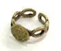 Adjustable Ring Blank, (10mm blank ) Antique Bronze Plated Brass G5631