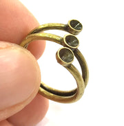Adjustable Ring Blank, (4mm blank ) Antique Bronze Plated Brass G5632