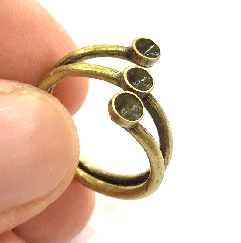 Adjustable Ring Blank, (4mm blank ) Antique Bronze Plated Brass G5632