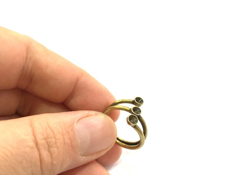 Adjustable Ring Blank, (4mm blank ) Antique Bronze Plated Brass G5632