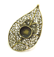 Adjustable Ring Blank, (10mm blank ) Antique Bronze Plated Brass G5633