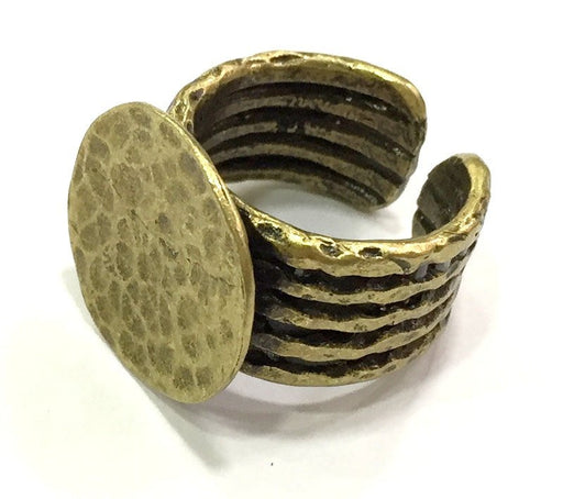Adjustable Ring Blank, (20mm blank ) Antique Bronze Plated Brass G5638