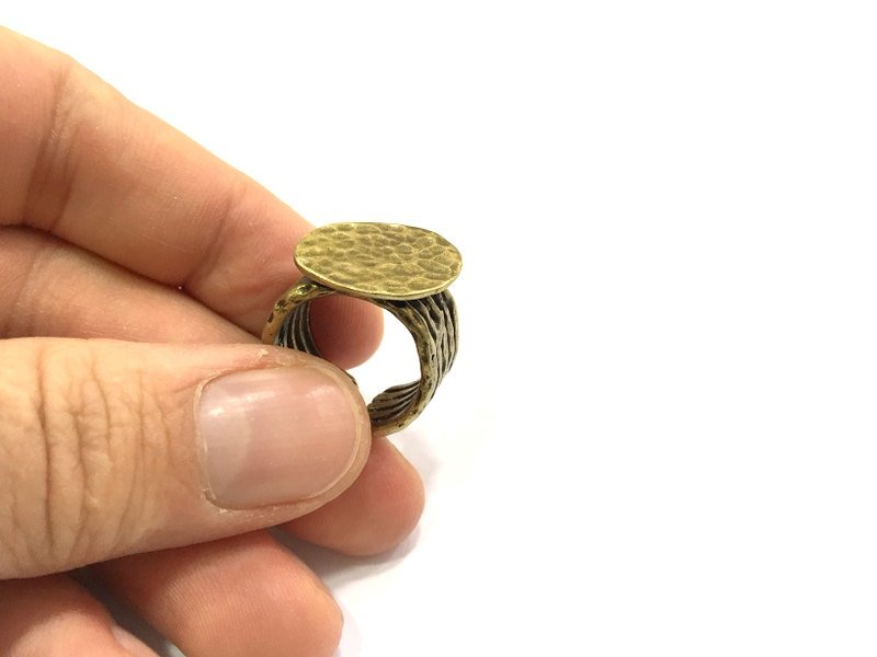 Adjustable Ring Blank, (20mm blank ) Antique Bronze Plated Brass G5638