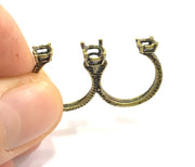 Adjustable Ring Blank, (5mm and 4mm blank ) Antique Bronze Plated Brass G5641